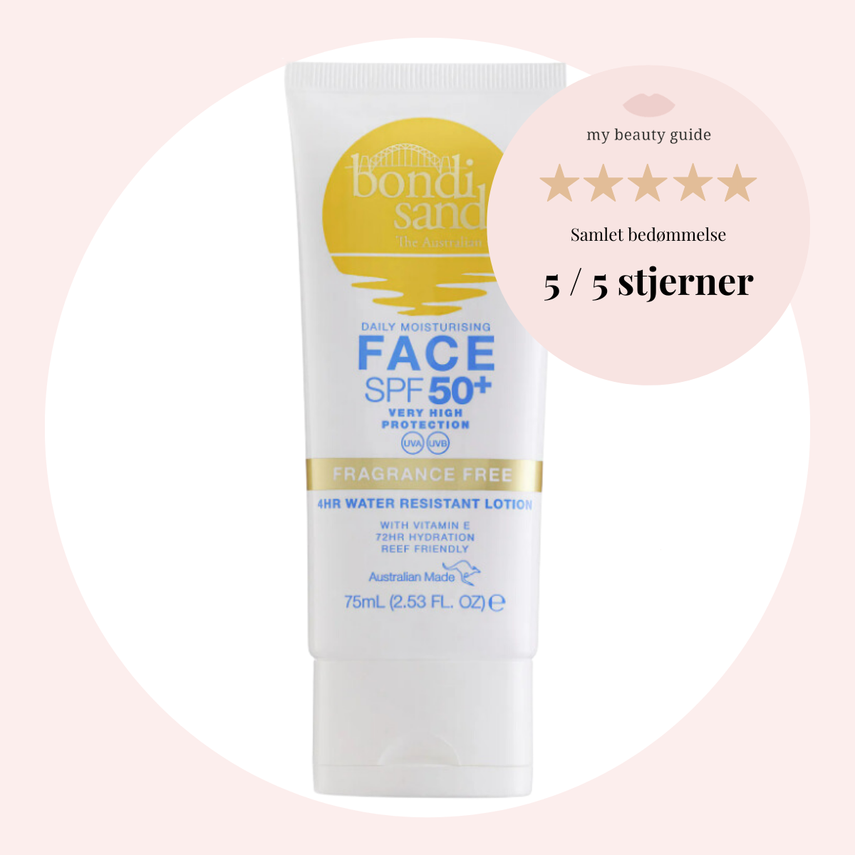 bedste solcreme til ansigtet med SPF 50 uden parfume og let konsistens