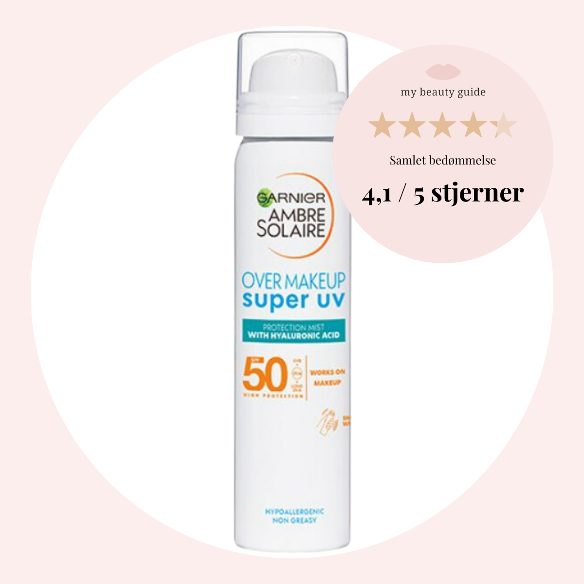 Bedste solspray til ansigtet med SPF 50 - kan bruges ovenpå makeup